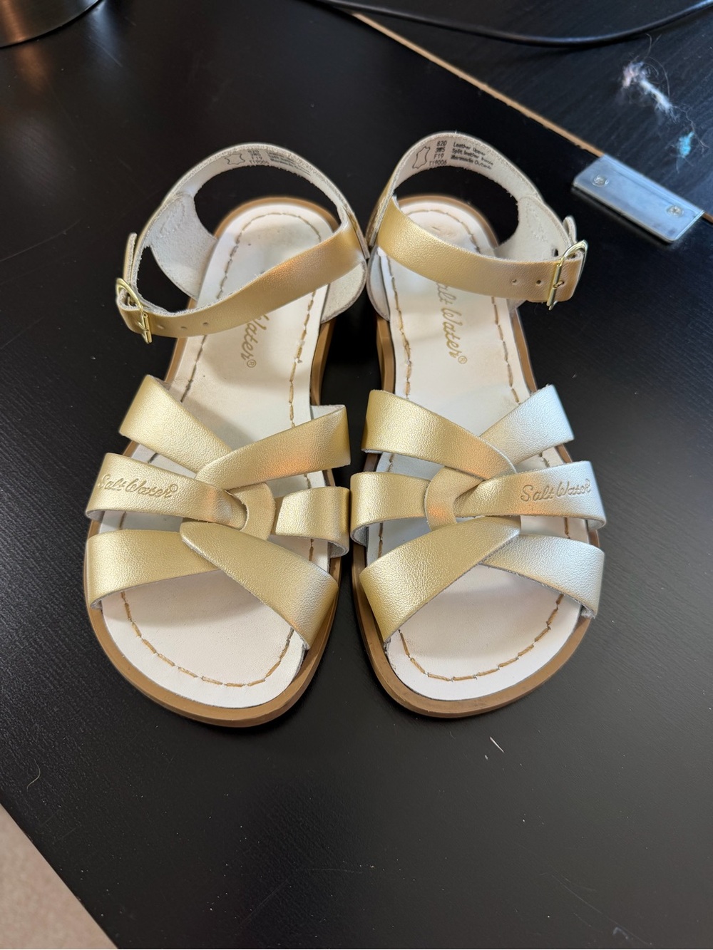 Kids Salt Water Gold Strappy Sandals